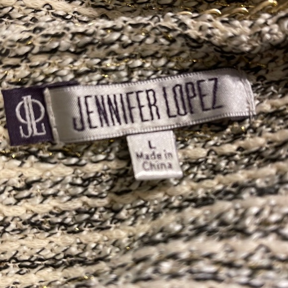 NWOT Jennifer Lopez Variegated & Sparkly Knit Jacket L FREE SHIP - Picture 4 of 5